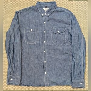 Rogue Territory Selvedge Indigo Chambray Work Shirt Men's Size XL Made in USA